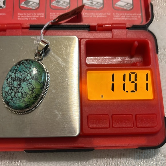 TIBETIAN  TURQUOISE NEW Sterling silver Tibetan turquoise pendant - Picture 9 of 9